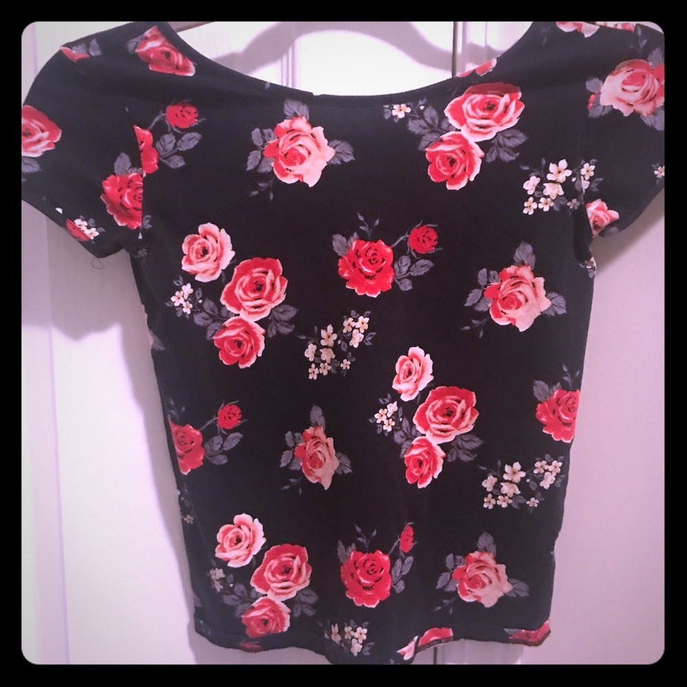 Girls Floral black top